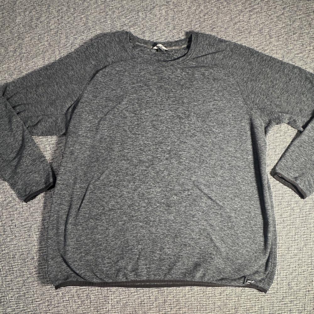 Eddie Bauer Mens T2XL Tall Fleece Pullover Heather Gray Raglan Crewneck Sweater